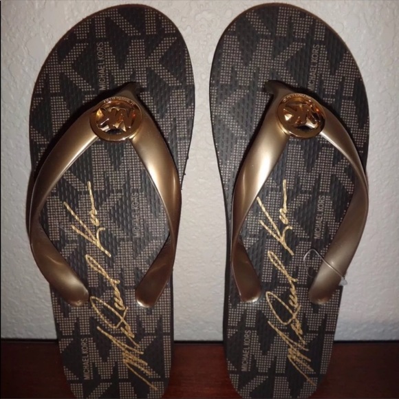 💜AuthMichael Kors Signature JetSet Logo FlipFlops - Picture 3 of 7
